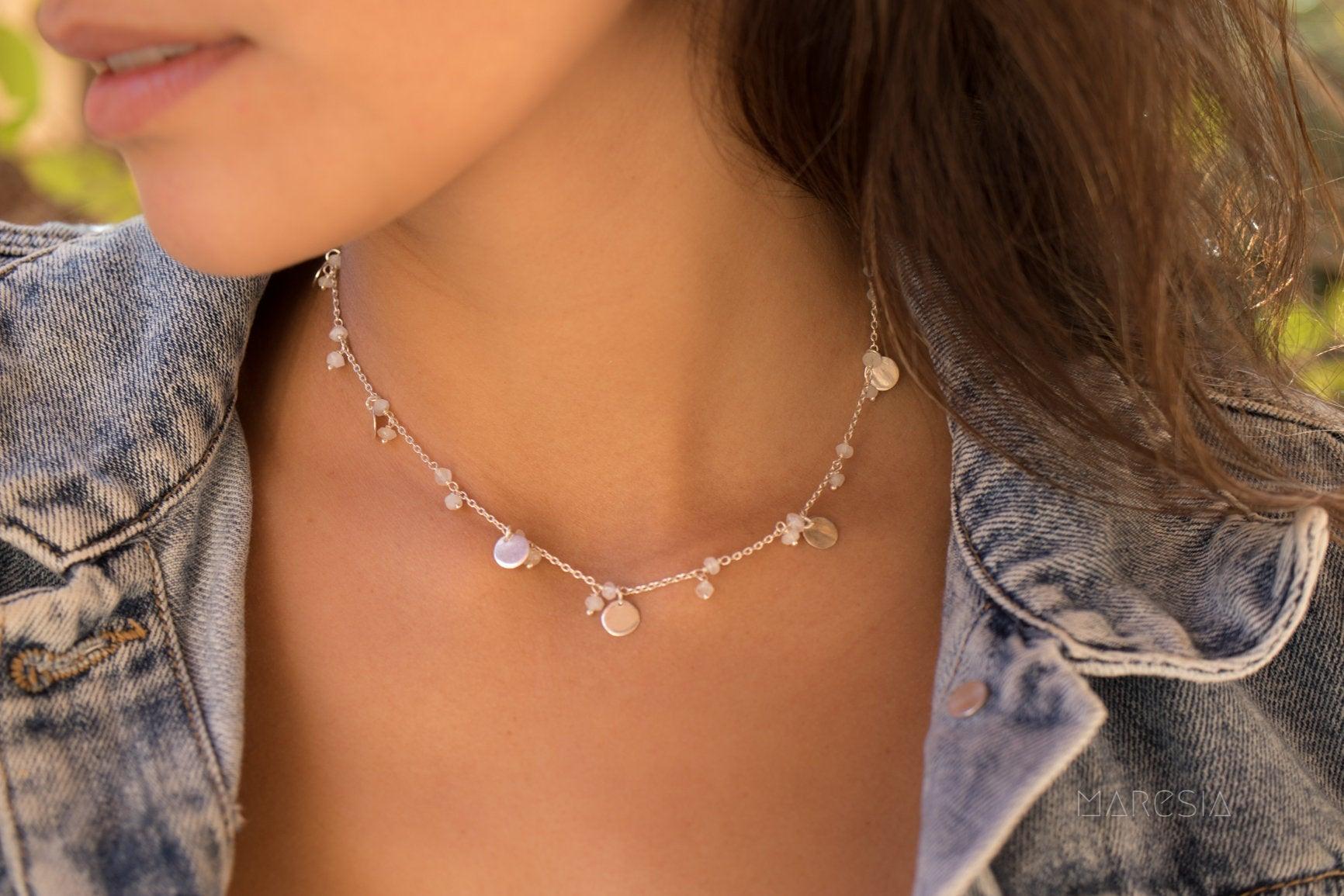Moonstone Necklace ~ Sterling Silver 925 - Maresia Jewelry