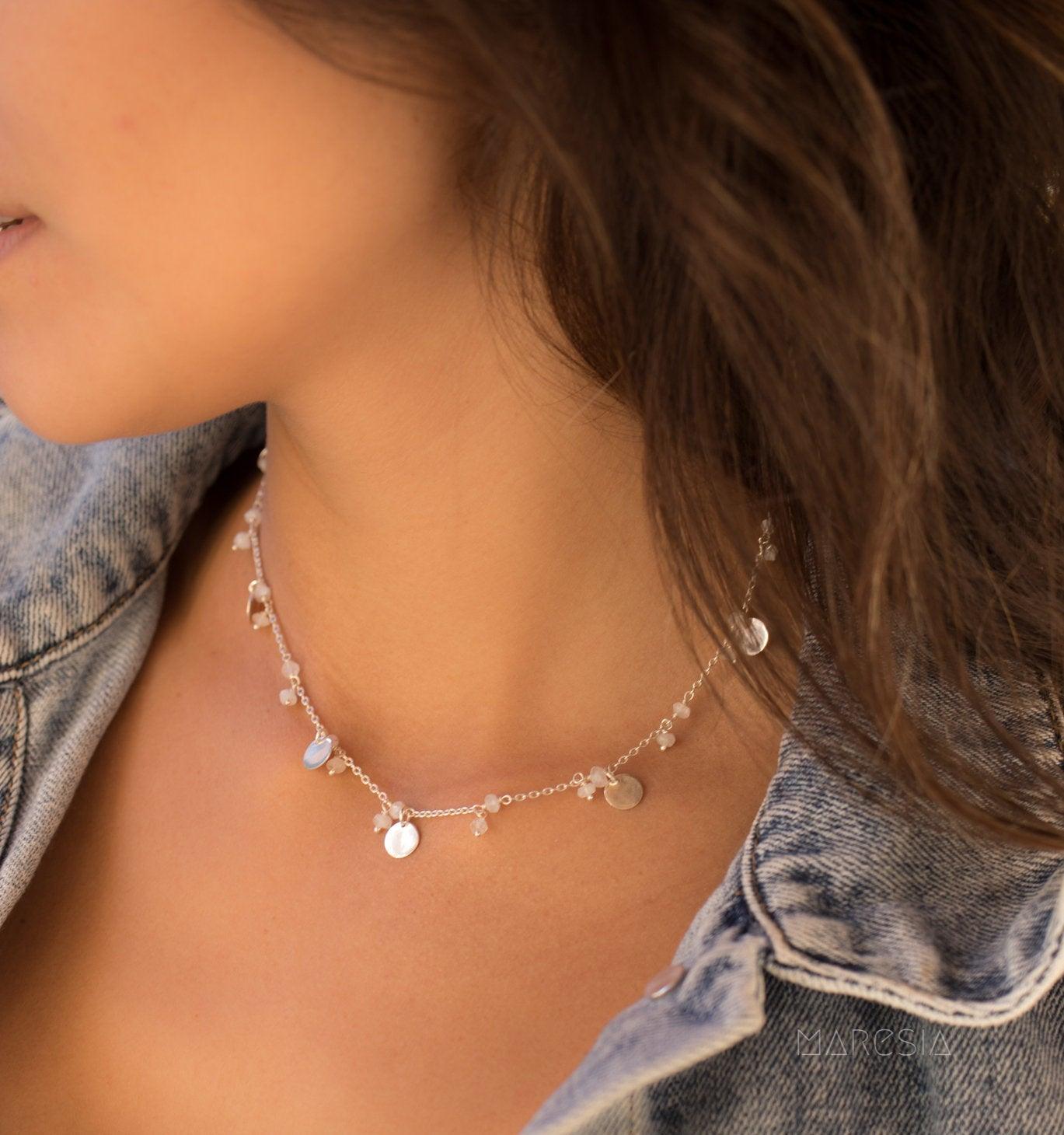 Moonstone Necklace ~ Sterling Silver 925 - Maresia Jewelry