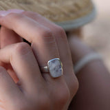 Moonstone ~ Sterling Silver 925 ~ Handmade ~ Gemstone ~ Statement ~ Everyday ~  Rectangular stone ~ Hippie ~Bohemian~June Birthstone~ MR221