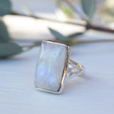 Moonstone Rectangular ~ Sterling Silver 925 ~ MR073 - Maresia Jewelry
