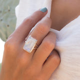 Moonstone Rectangular ~ Sterling Silver 925 ~ MR073 - Maresia Jewelry