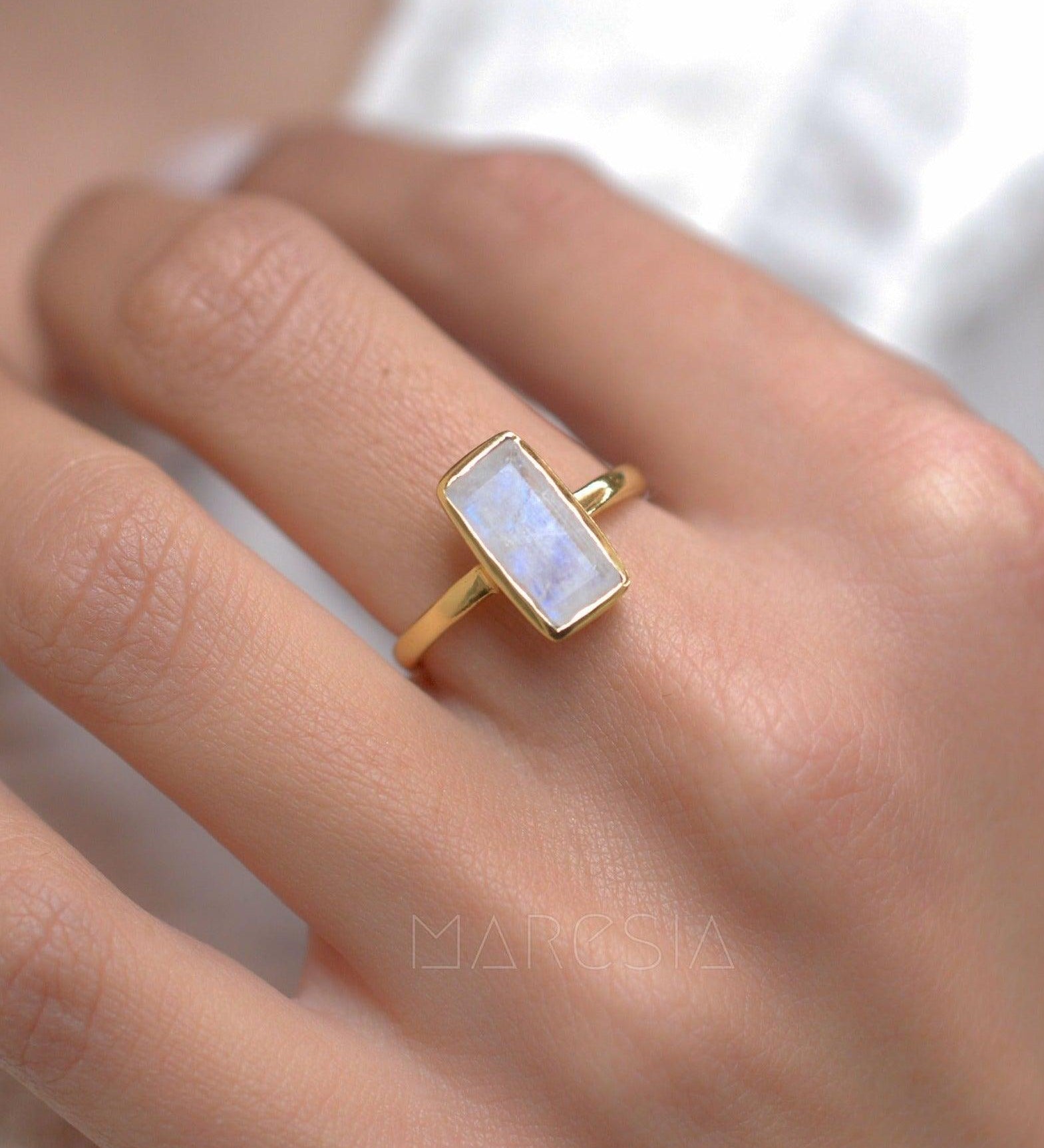 Moonstone Ring ~ 18k Gold Plated ~ MR023 - Maresia Jewelry