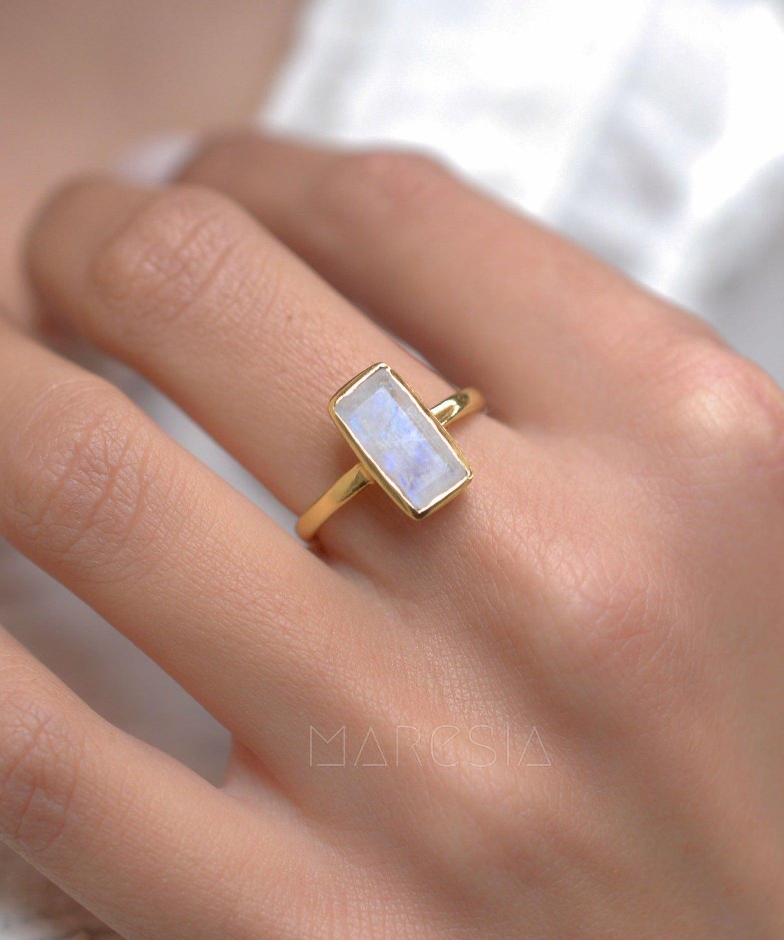 Moonstone Ring ~ 18k Gold Plated ~ MR023 - Maresia Jewelry
