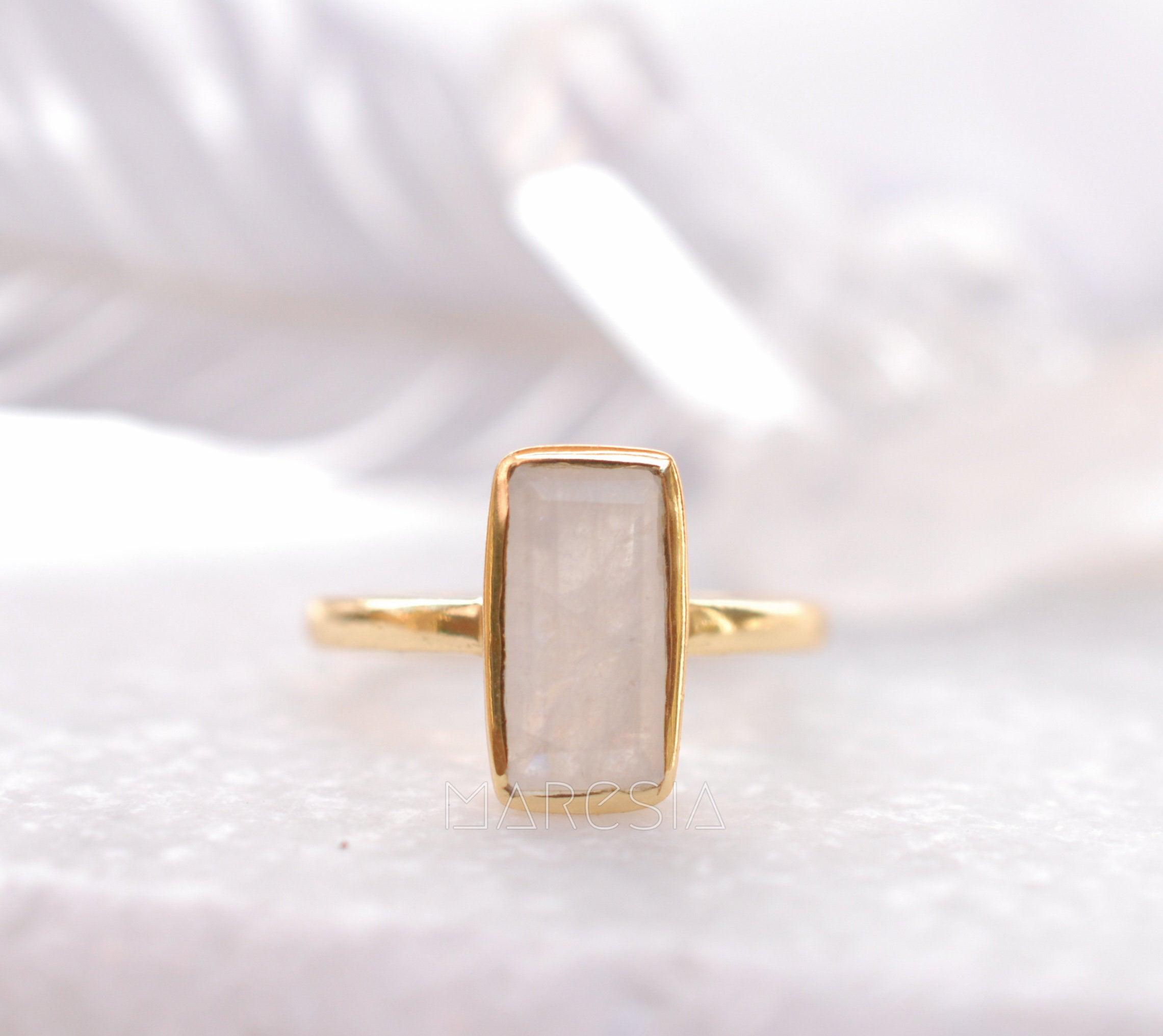 Moonstone Ring ~ 18k Gold Plated ~ MR023 - Maresia Jewelry