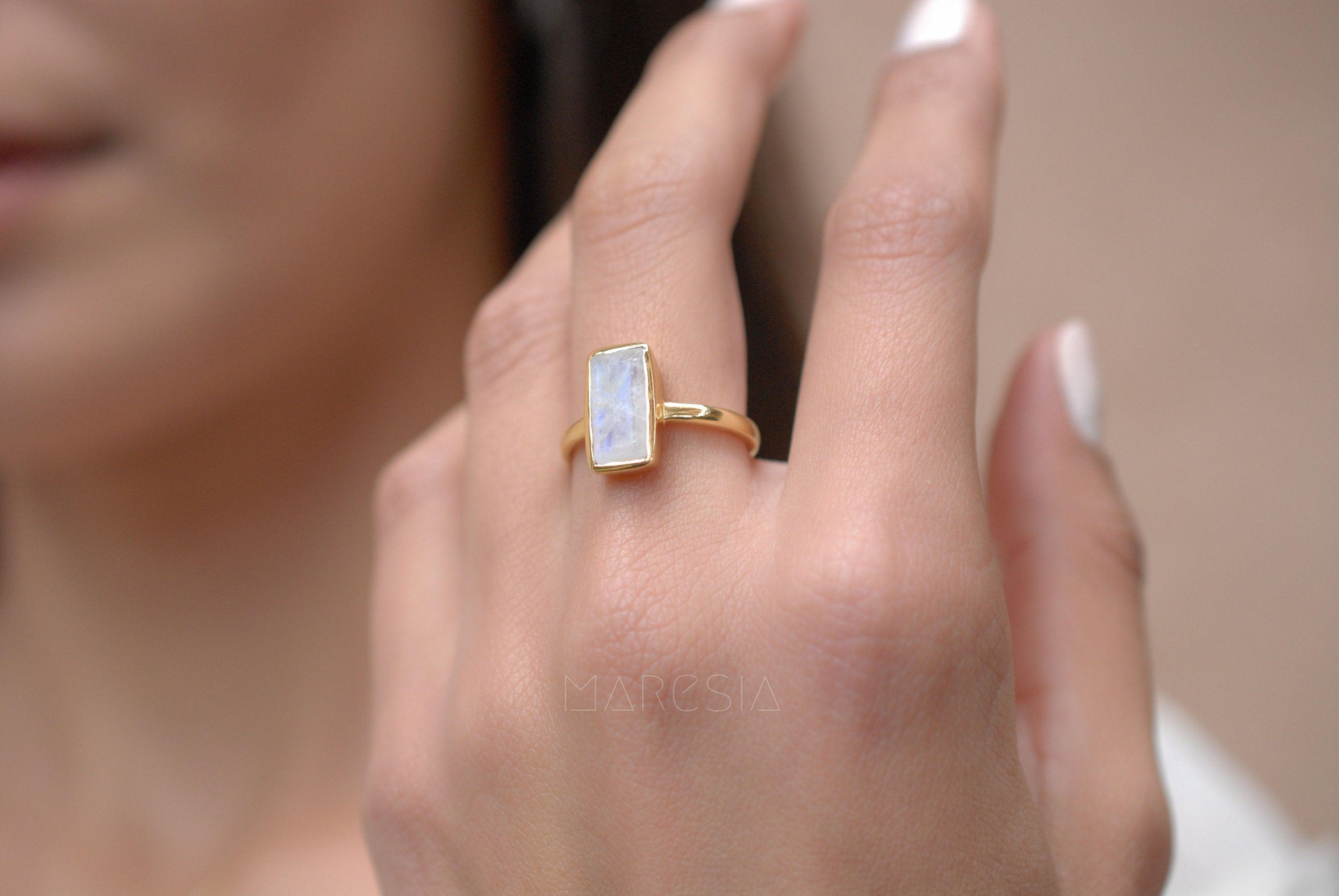 Moonstone Ring ~ 18k Gold Plated ~ MR023 - Maresia Jewelry