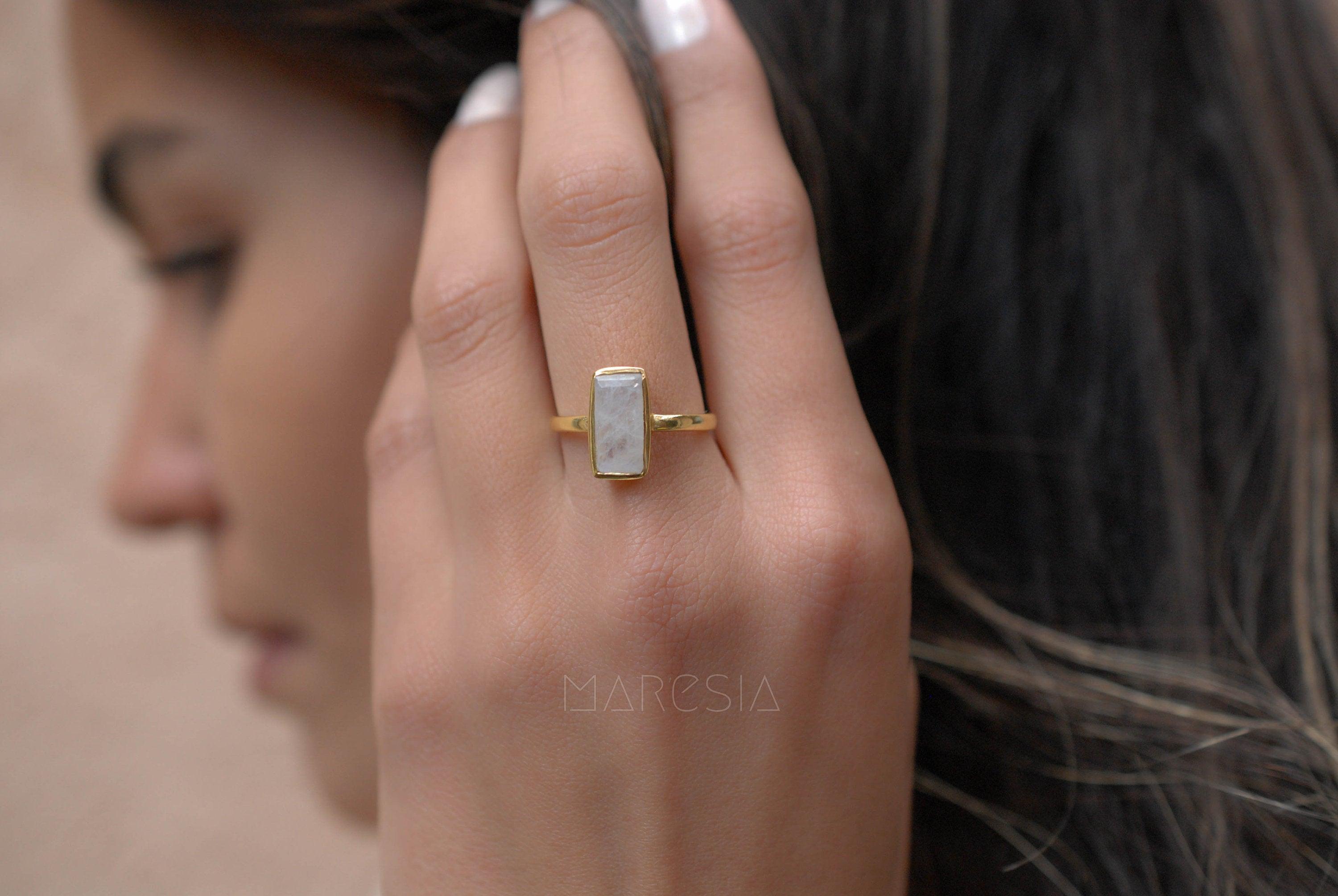Moonstone Ring ~ 18k Gold Plated ~ MR023 - Maresia Jewelry
