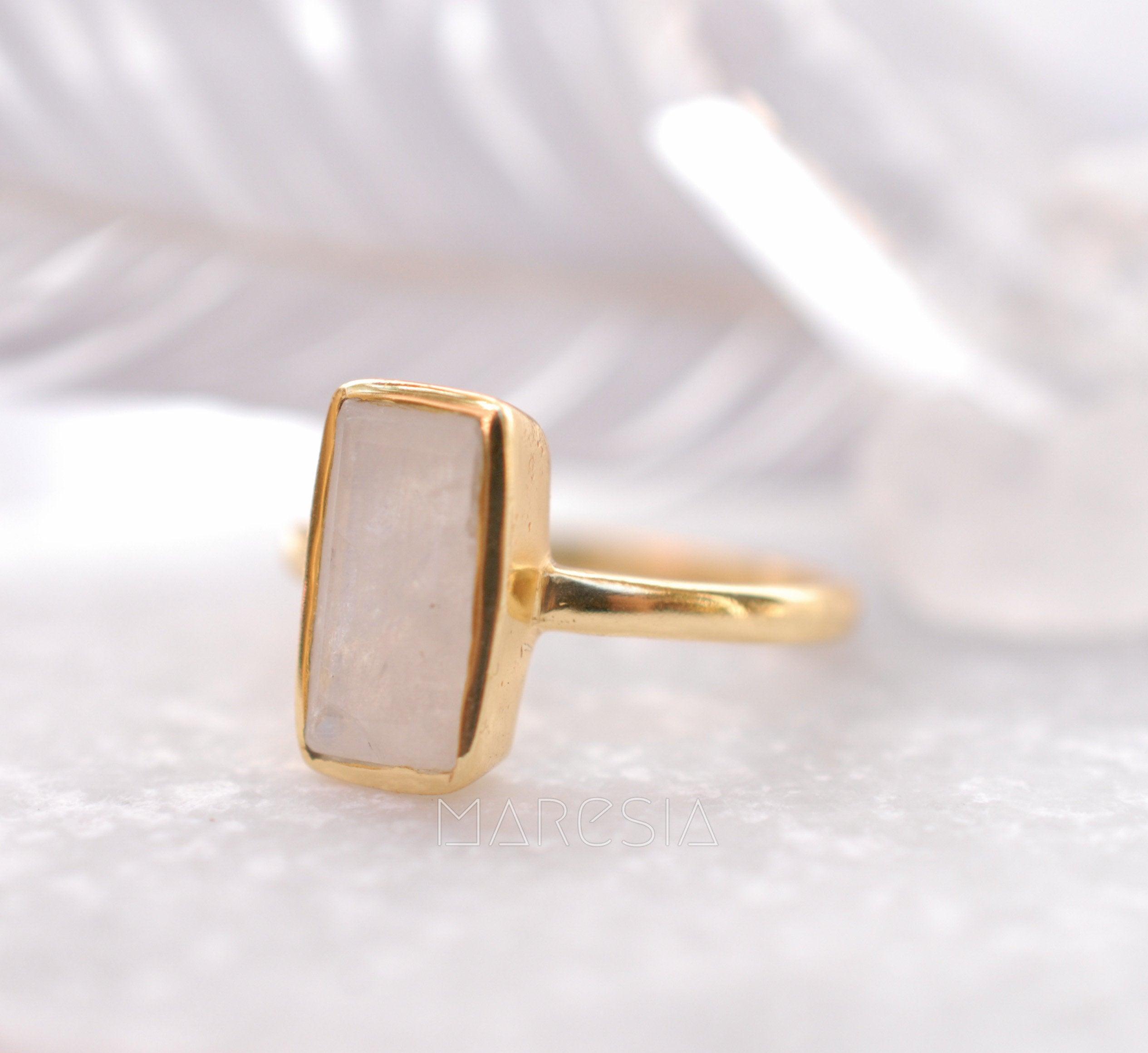 Moonstone Ring ~ 18k Gold Plated ~ MR023 - Maresia Jewelry