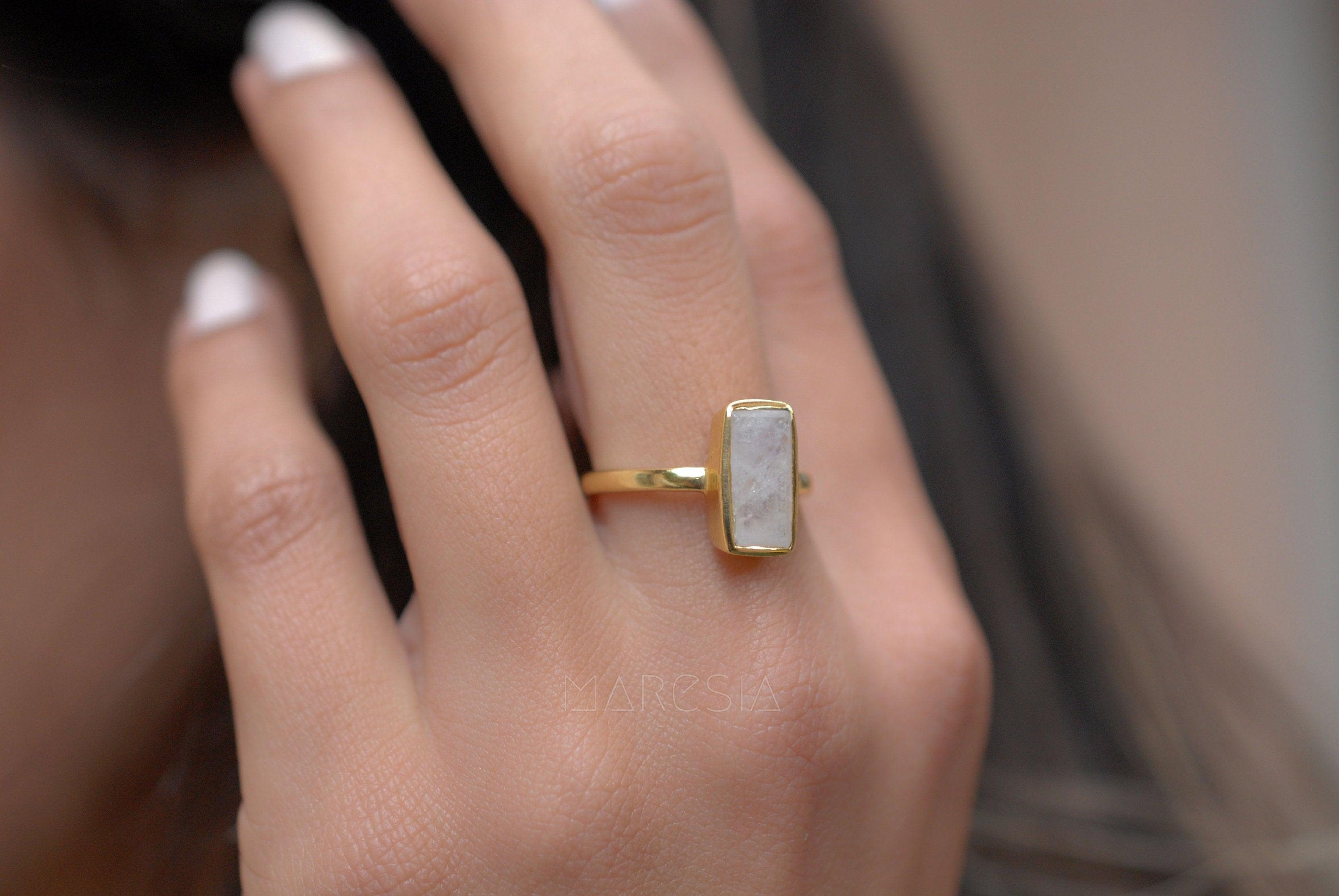 Moonstone Ring ~ 18k Gold Plated ~ MR023 - Maresia Jewelry