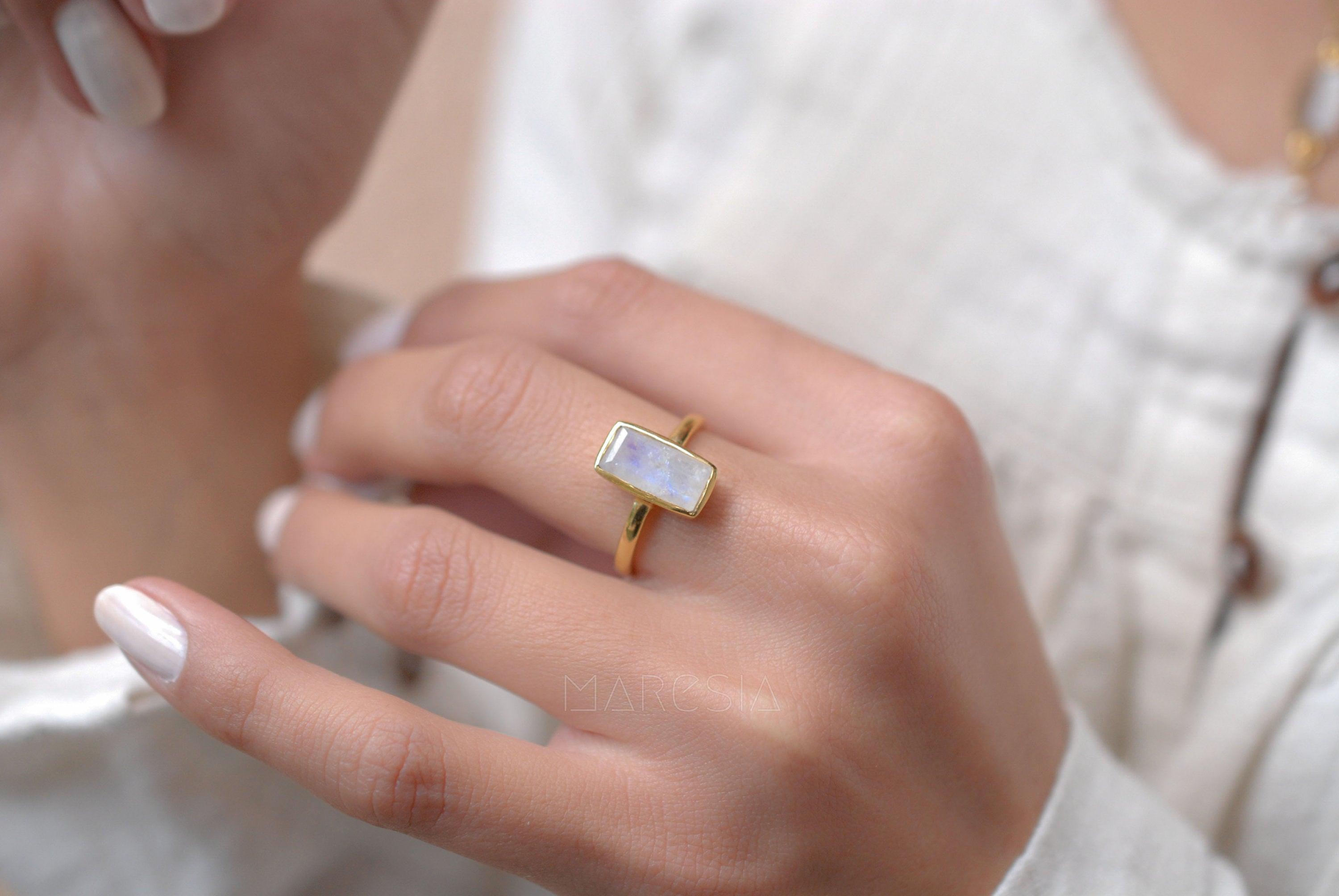Moonstone Ring ~ 18k Gold Plated ~ MR023 - Maresia Jewelry