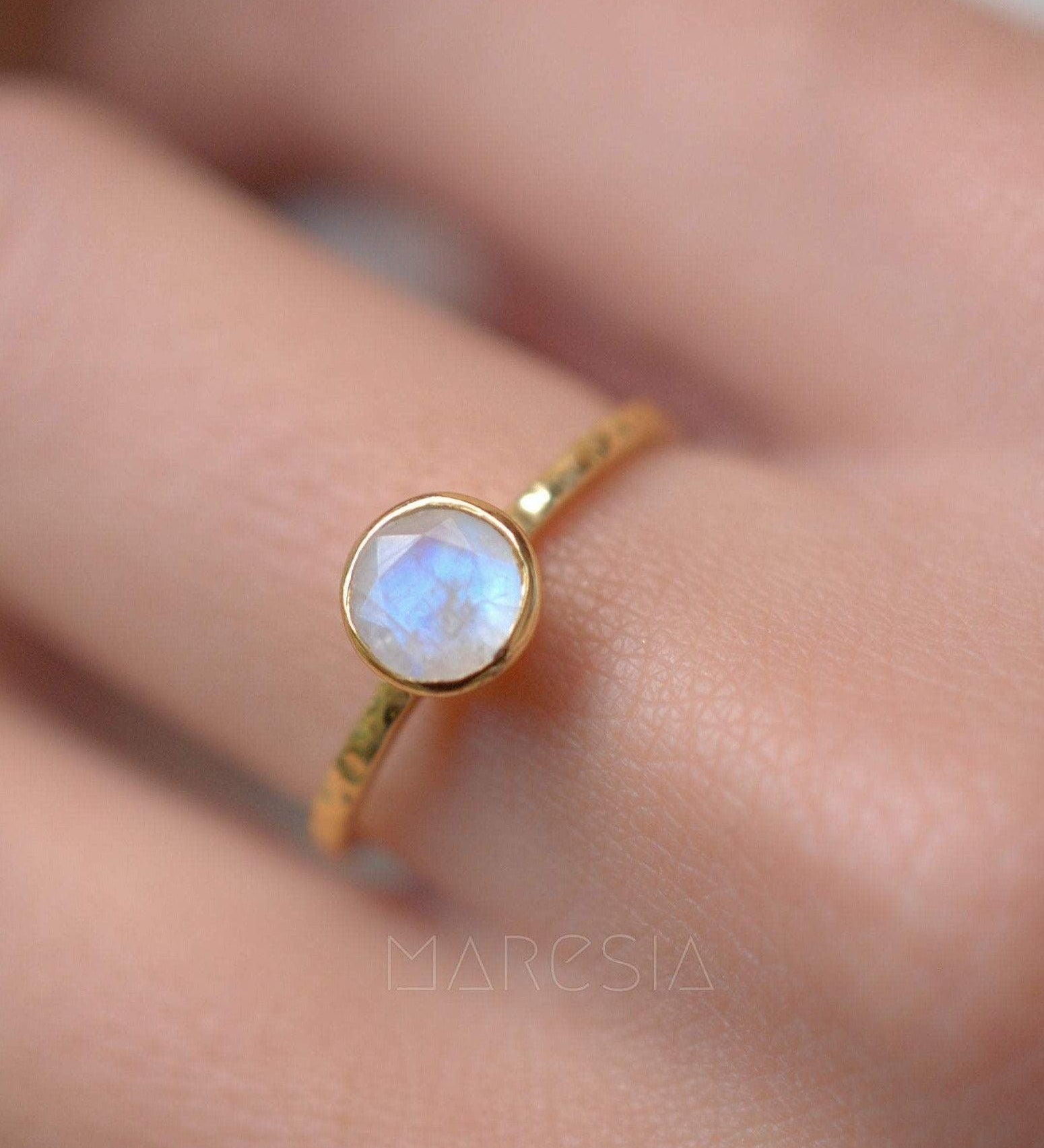 Moonstone Ring ~ 18k Gold Plated ~MR101A - Maresia Jewelry