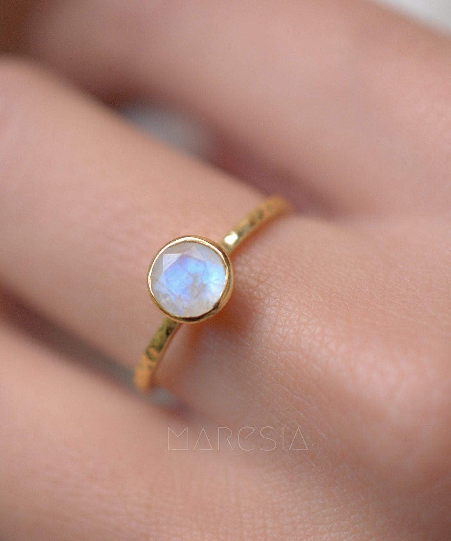 Moonstone Ring ~ 18k Gold Plated ~MR101A - Maresia Jewelry