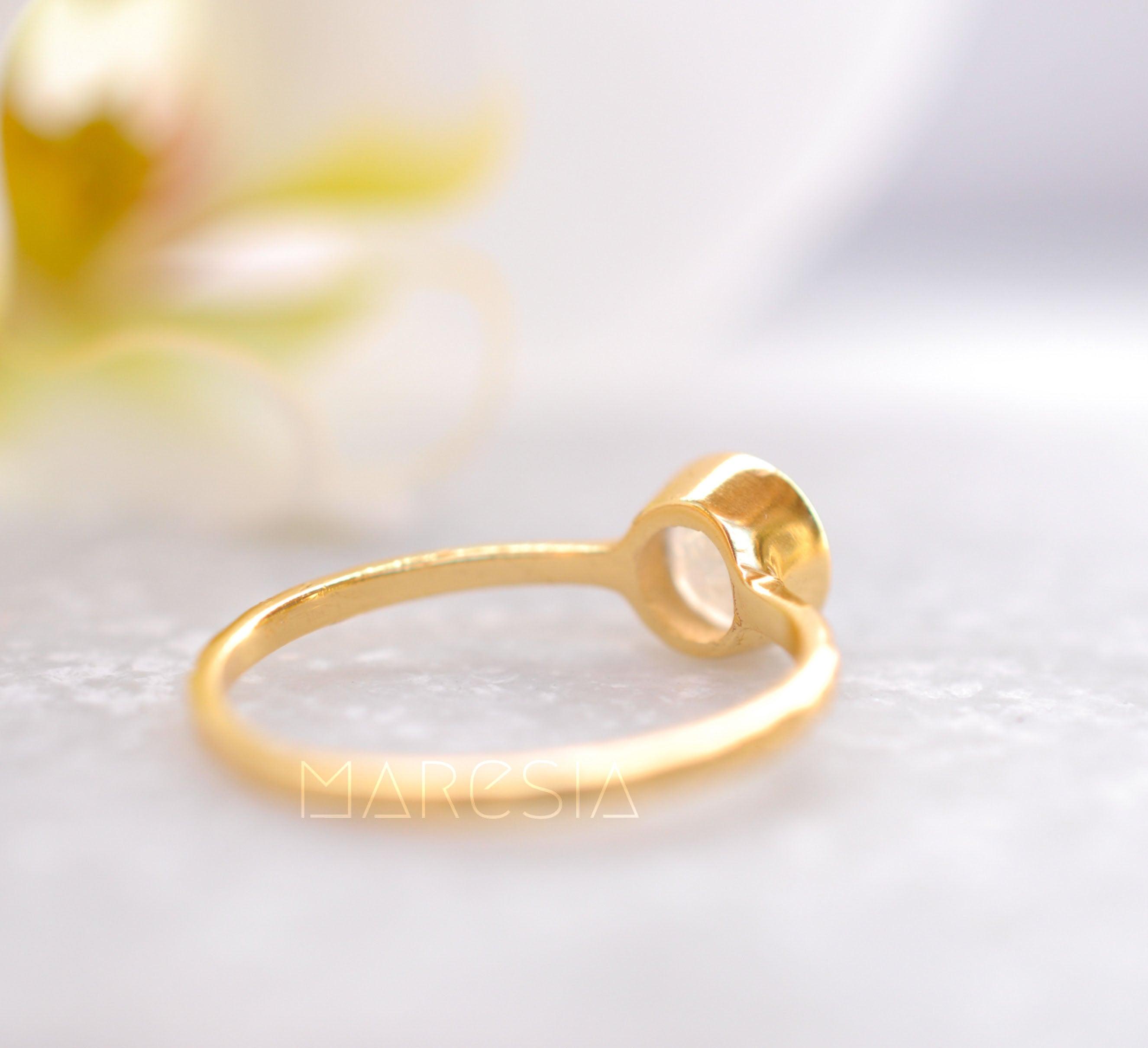 Moonstone Ring ~ 18k Gold Plated ~MR101A - Maresia Jewelry
