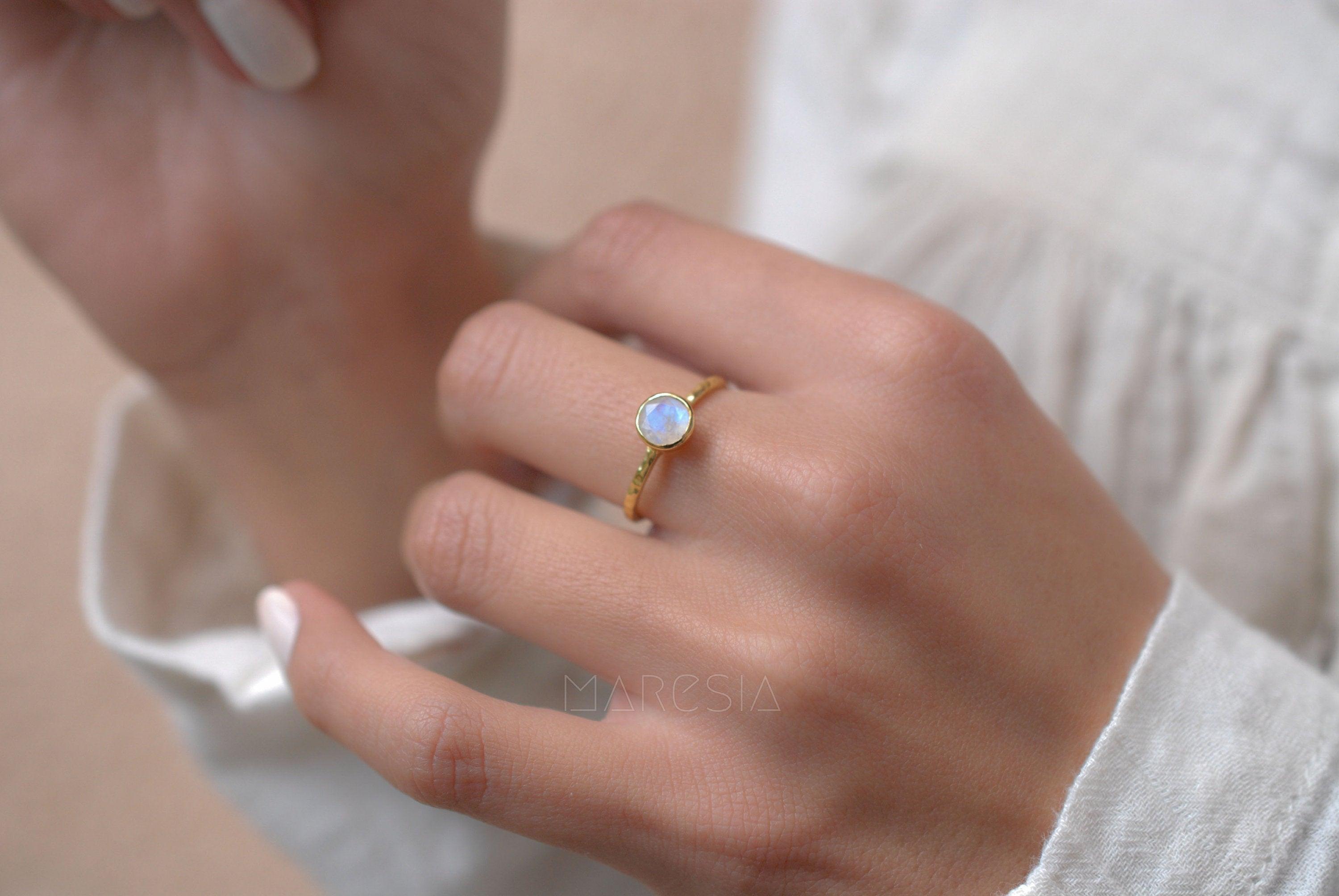 Moonstone Ring ~ 18k Gold Plated ~MR101A - Maresia Jewelry