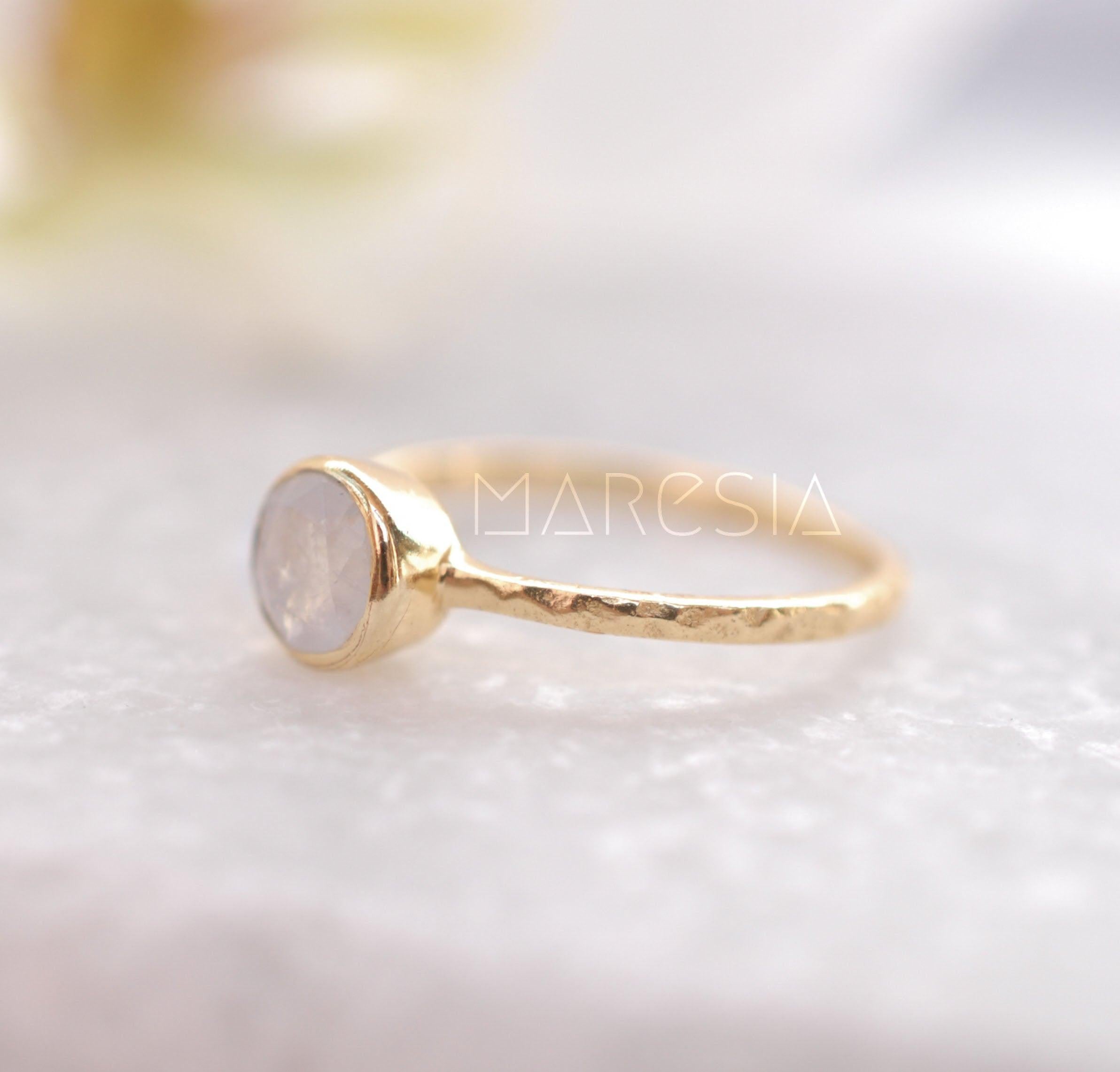 Moonstone Ring ~ 18k Gold Plated ~MR101A - Maresia Jewelry