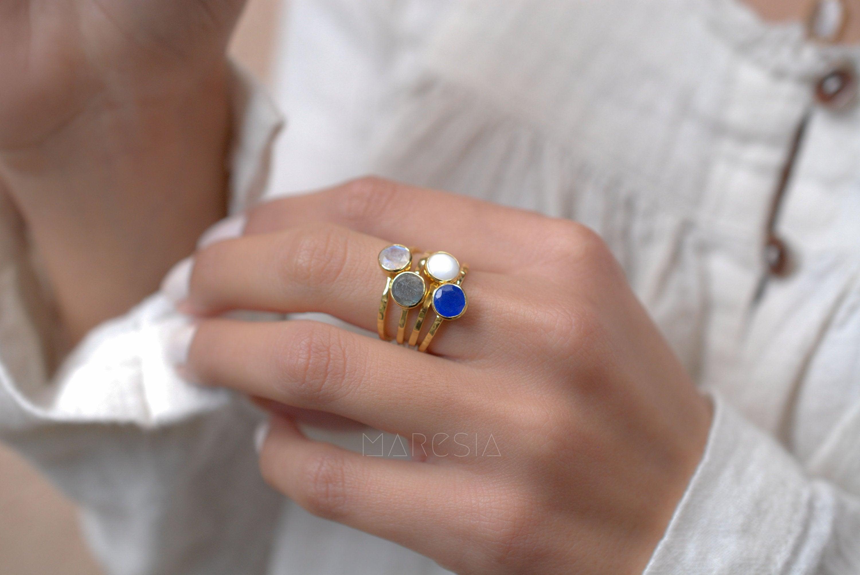Moonstone Ring ~ 18k Gold Plated ~MR101A - Maresia Jewelry