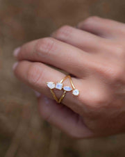Moonstone Ring ~ Natural Stone ~ 18k Gold Plated ~ Jewelry ~ Handmade ~ Statement Ring ~ Boho ~ MR305
