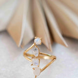 Moonstone Ring ~ Natural Stone ~ 18k Gold Plated ~ Jewelry ~ Handmade ~ Statement Ring ~ Boho ~ MR305