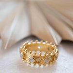 Moonstone Gold Plated Ring ~ Natural Stone ~ 18k Gold Plated ~ Jewelry ~ Handmade ~ Stackable ~ Boho ~ MR324