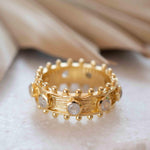 Moonstone Gold Plated Ring ~ Natural Stone ~ 18k Gold Plated ~ Jewelry ~ Handmade ~ Stackable ~ Boho ~ MR324