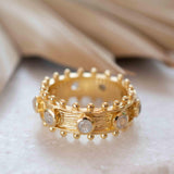 Moonstone Gold Plated Ring ~ Natural Stone ~ 18k Gold Plated ~ Jewelry ~ Handmade ~ Stackable ~ Boho ~ MR324