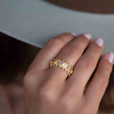 Moonstone Gold Plated Ring ~ Natural Stone ~ 18k Gold Plated ~ Jewelry ~ Handmade ~ Stackable ~ Boho ~ MR324