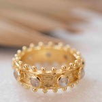 Moonstone Gold Plated Ring ~ Natural Stone ~ 18k Gold Plated ~ Jewelry ~ Handmade ~ Stackable ~ Boho ~ MR324