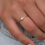 Moonstone Gold Ring ~ Delicate ~ 18k Gold Plated ~ Handmade ~ Gemstone ~Everyday~ Hippie~Bohemian~June Birthstone~Stackable ~ MR325