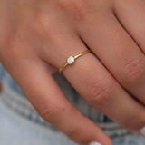 Moonstone Gold Ring ~ Delicate ~ 18k Gold Plated ~ Handmade ~ Gemstone ~Everyday~ Hippie~Bohemian~June Birthstone~Stackable ~ MR325