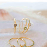 Moonstone Gold Ring ~ Delicate ~ 18k Gold Plated ~ Handmade ~ Gemstone ~Everyday~ Hippie~Bohemian~June Birthstone~Stackable ~ MR325
