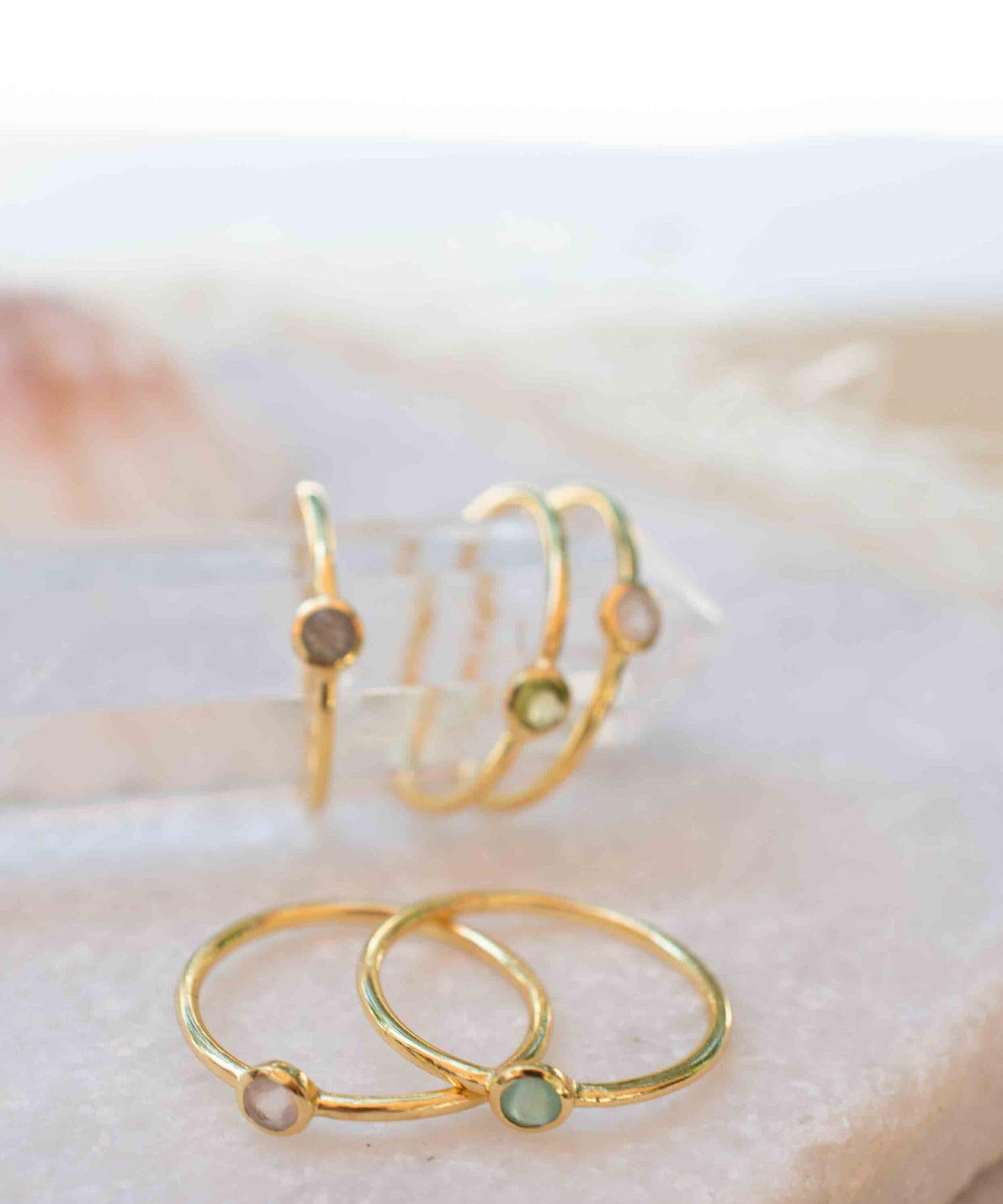 Moonstone Gold Ring ~ Delicate ~ 18k Gold Plated ~ Handmade ~ Gemstone ~Everyday~ Hippie~Bohemian~June Birthstone~Stackable ~ MR325