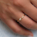 Moonstone Gold Ring ~ Delicate ~ 18k Gold Plated ~ Handmade ~ Gemstone ~Everyday~ Hippie~Bohemian~June Birthstone~Stackable ~ MR325