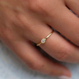 Moonstone Gold Ring ~ Delicate ~ 18k Gold Plated ~ Handmade ~ Gemstone ~Everyday~ Hippie~Bohemian~June Birthstone~Stackable ~ MR325