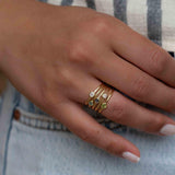 Moonstone Gold Ring ~ Delicate ~ 18k Gold Plated ~ Handmade ~ Gemstone ~Everyday~ Hippie~Bohemian~June Birthstone~Stackable ~ MR325