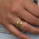 Moonstone Gold Ring ~ Delicate ~ 18k Gold Plated ~ Handmade ~ Gemstone ~Everyday~ Hippie~Bohemian~June Birthstone~Stackable ~ MR325
