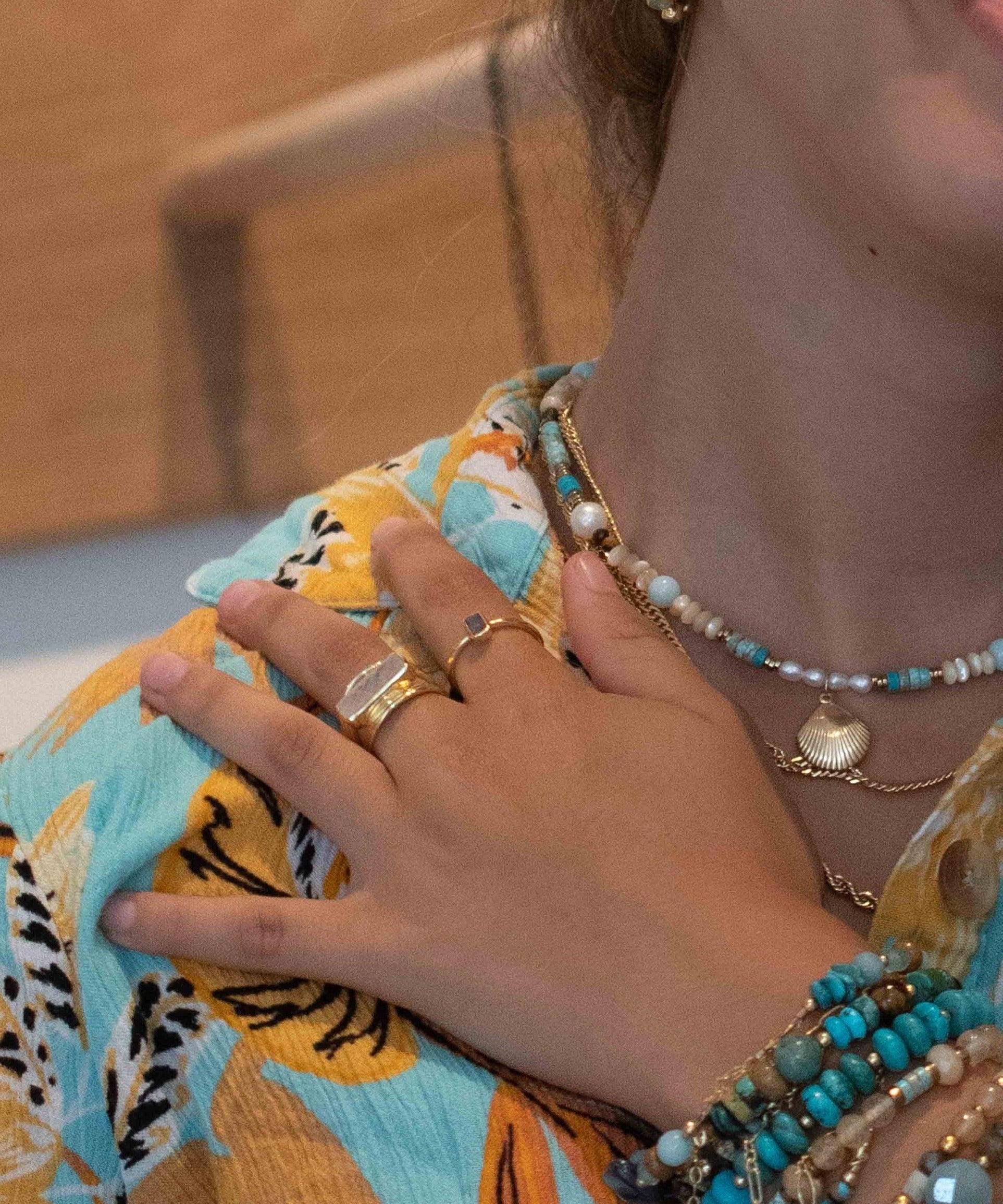 Moonstone Ring ~ Rectangular Stone ~ 18k Gold Plated ~ Jewelry ~ Handmade ~ Stackable ~ Boho ~ MR303