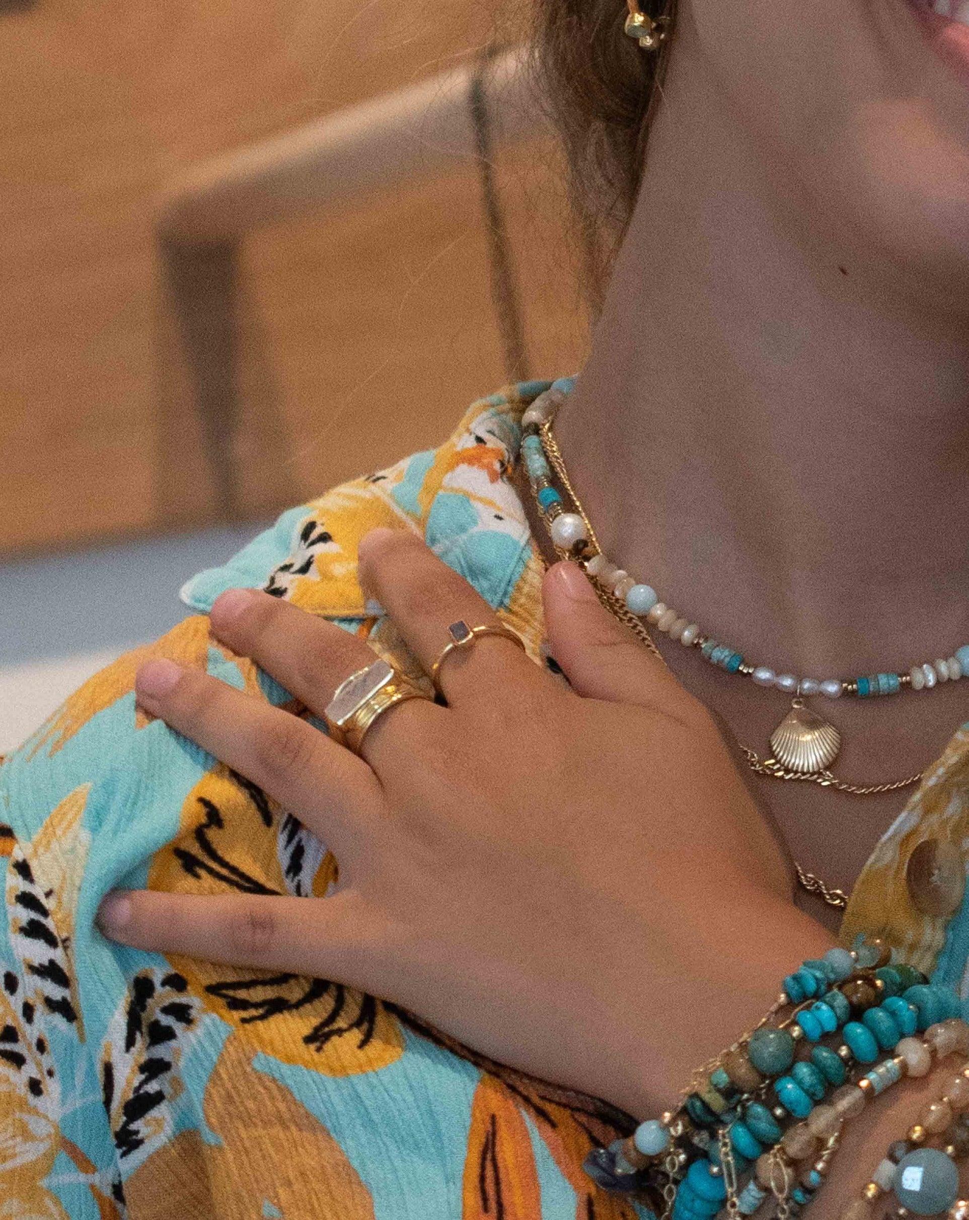 Moonstone Ring ~ Rectangular Stone ~ 18k Gold Plated ~ Jewelry ~ Handmade ~ Stackable ~ Boho ~ MR303