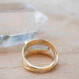 Moonstone Ring ~ Rectangular Stone ~ 18k Gold Plated ~ Jewelry ~ Handmade ~ Stackable ~ Boho ~ MR303