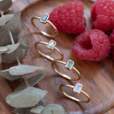 Moonstone Ring ~ Rectangular Stone ~ 18k Gold Plated ~ Jewelry ~ Handmade ~ Stackable ~ Boho ~ MR319