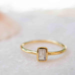 Moonstone Ring ~ Rectangular Stone ~ 18k Gold Plated ~ Jewelry ~ Handmade ~ Stackable ~ Boho ~ MR319