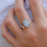 Moonstone Ring ~ Sterling Silver 925 ~MR003 - Maresia Jewelry