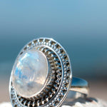 Moonstone Ring ~ Sterling Silver 925 ~ MR024 - Maresia Jewelry