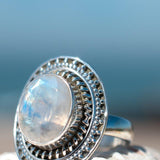 Moonstone Ring ~ Sterling Silver 925 ~ MR024 - Maresia Jewelry
