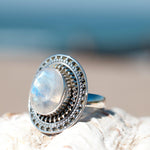 Moonstone Ring ~ Sterling Silver 925 ~ MR024 - Maresia Jewelry