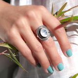 Moonstone Ring ~ Sterling Silver 925 ~ MR024 - Maresia Jewelry