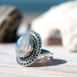 Moonstone Ring ~ Sterling Silver 925 ~ MR024 - Maresia Jewelry