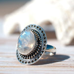 Moonstone Ring ~ Sterling Silver 925 ~ MR024 - Maresia Jewelry