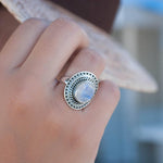 Moonstone Ring ~ Sterling Silver 925 ~ MR024 - Maresia Jewelry