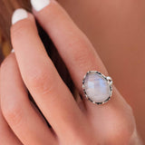 Moonstone Ring ~ Sterling Silver 925 ~ MR092 - Maresia Jewelry