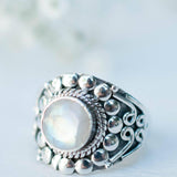 Moonstone Ring ~ Sterling Silver 925 ~MR104A - Maresia Jewelry