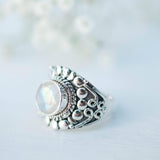 Moonstone Ring ~ Sterling Silver 925 ~MR104A - Maresia Jewelry